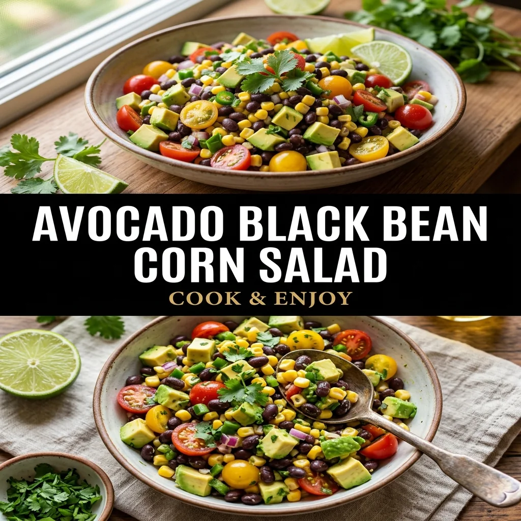 Avocado Black Bean Corn Salad recipe poster