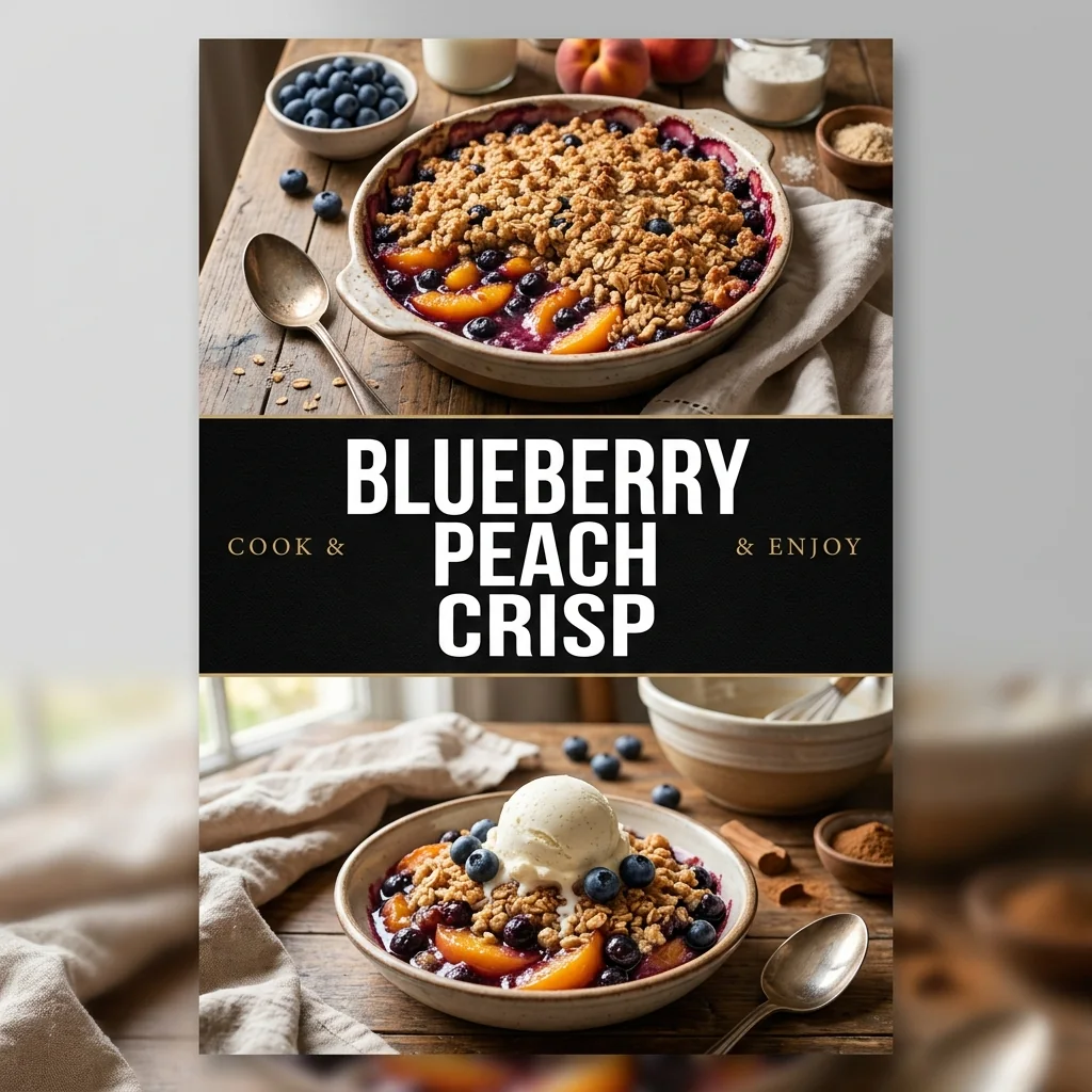 Blueberry Peach Crisp recipe poster