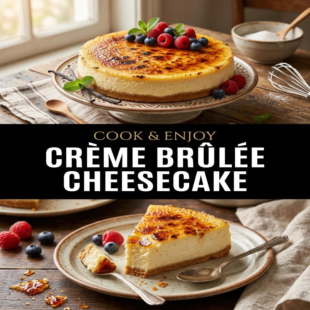 Crème Brûlée Cheesecake recipe poster