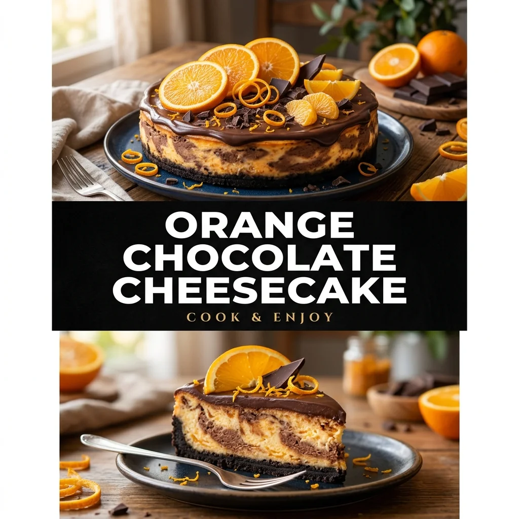 Orange Chocolate Cheesecake recipe poster